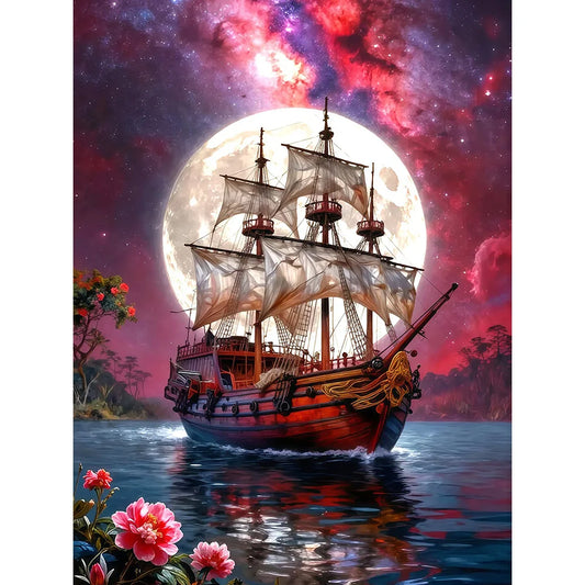 EverShine Diamond Painting Ship / Sailboat Moon Full Square / Round Drill 5D DIY