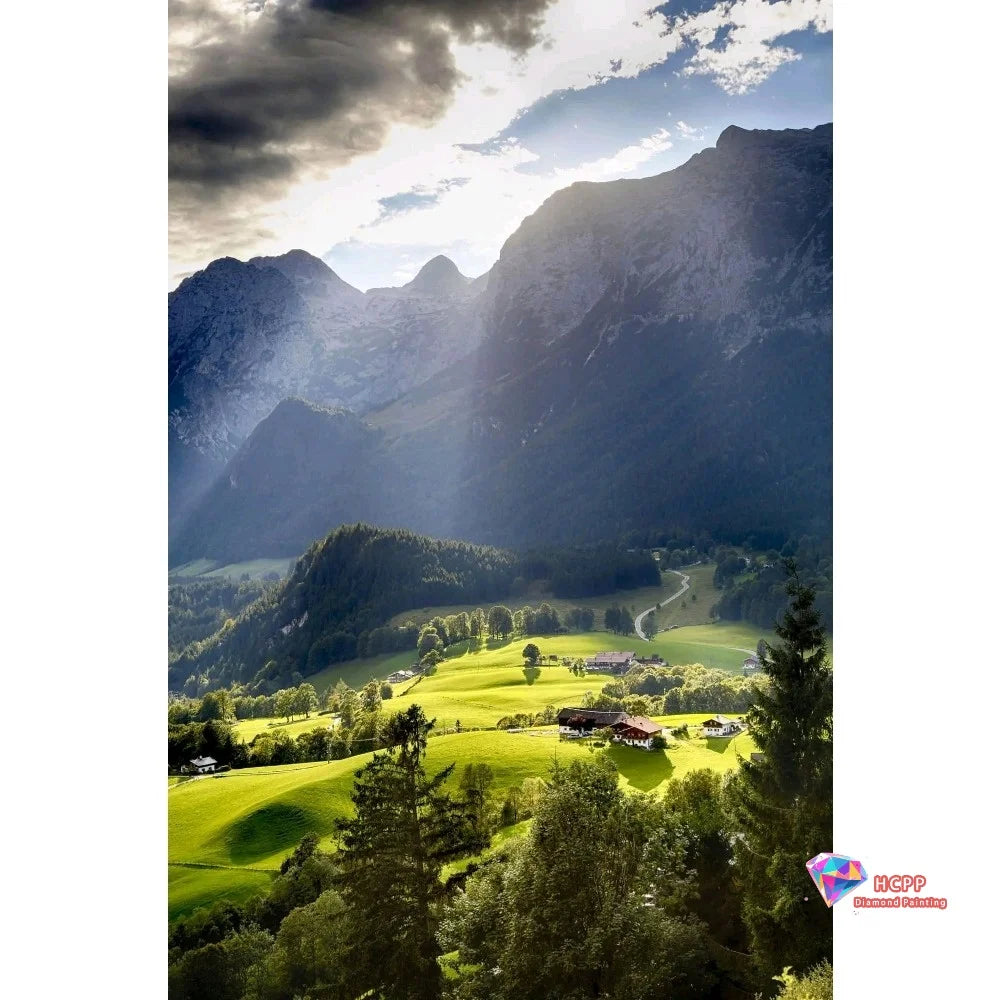 Natural Scenery Mosaic Square Round Painting Diamond Art Cross Stitch Kit Lakes Mountains Trees Flowers DIY 5D Decoration Gift
