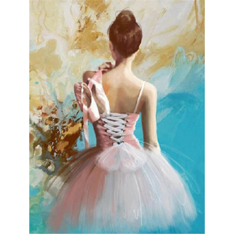DIY Diamond Painting Ballet Woman, Rhinestone Kit 5D Portrait Picture Mosaic Handmade Art
