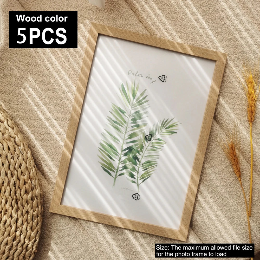 5Pcs Wooden Photo Frames For Picture Wall 10X15 15X20 20X25 A4 Pictures Frame Stand For Pictures
