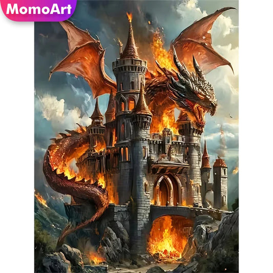 Momoart Diamond Dragon Castle DIY Painting Full Square / Round Drills