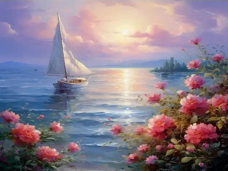 Scenic Pink Tree 120 Colors Nabi Fairy Dust Diamond Painting Full Square / Round Drill