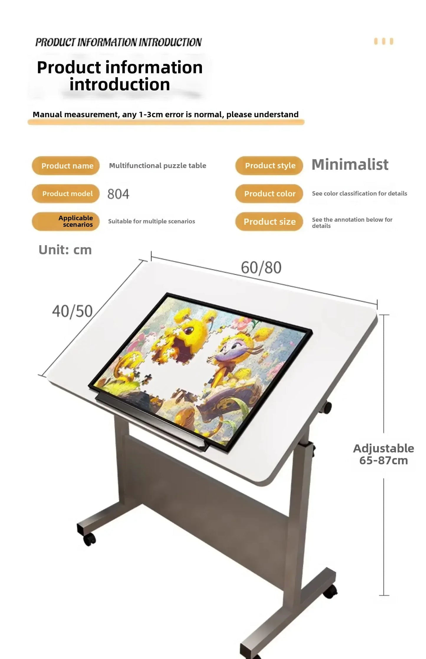 Foldable Lifting Puzzle Table Painting Special Work Table Bed Side Mobile Laptop Table Furniture Home Student Writing Desk