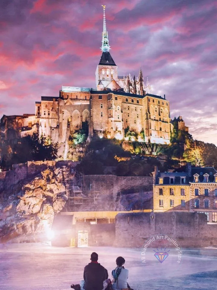 France Castle Mont Saint Michel Diamond Painting Kit 5D DIY Diamond Embroidery Cross Handmade Art Exquisite Gift Home Decoration
