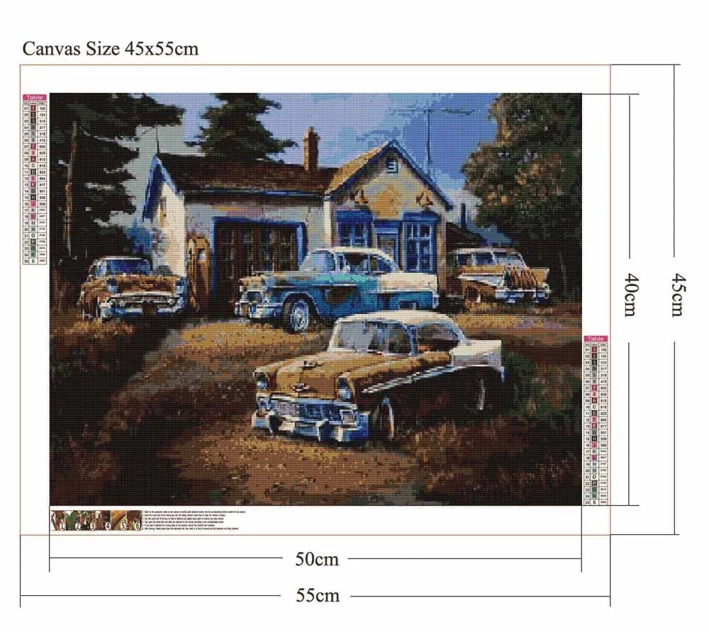 Vintage Classic Cars Diamond Painting, Square / Round Drill Diamond Art Kits, Automotive Art