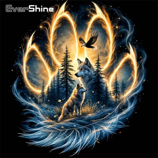 Evershine DIY Diamond Mosaic Wolf Footprint Paw Full Square / Full Drill