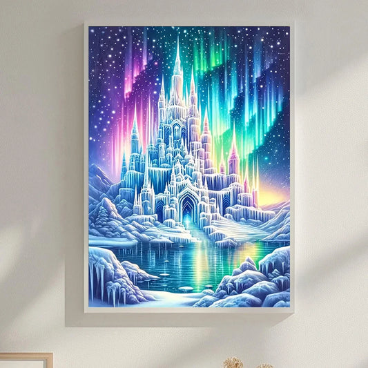 5D DIY Diamond Painting Aurora Castle Landscape Full Round Drill
