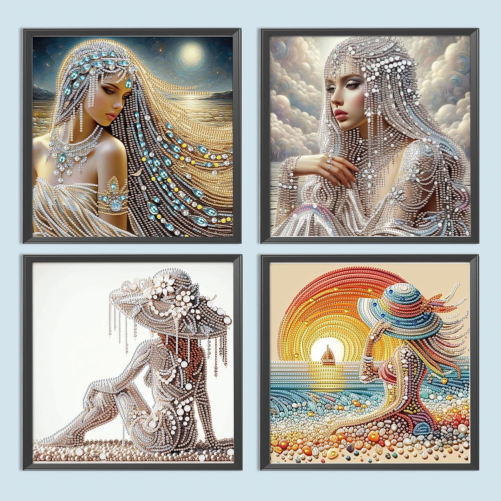 5D DIY Partial Special Shaped Drill Diamond Painting Kit Girls 30x30cm Unique Luster Painting and Resin Sequins