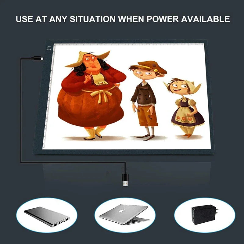 A4/A3 Drawing Tablet Wacom Digital Graphic Tablet LED Diamond Painting Light Pad Board, Portable Board