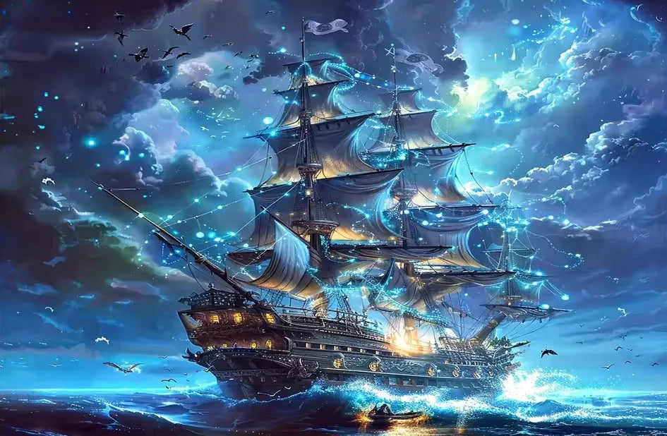 HUACAN 5d DIY Diamond Painting Ships Landscape Sea Scenery Full Square / Round Drills