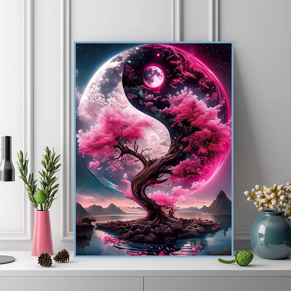 Momoart Diamond Mosaic Tree Landscape Moon DIY Painting Full Square / Round Drill