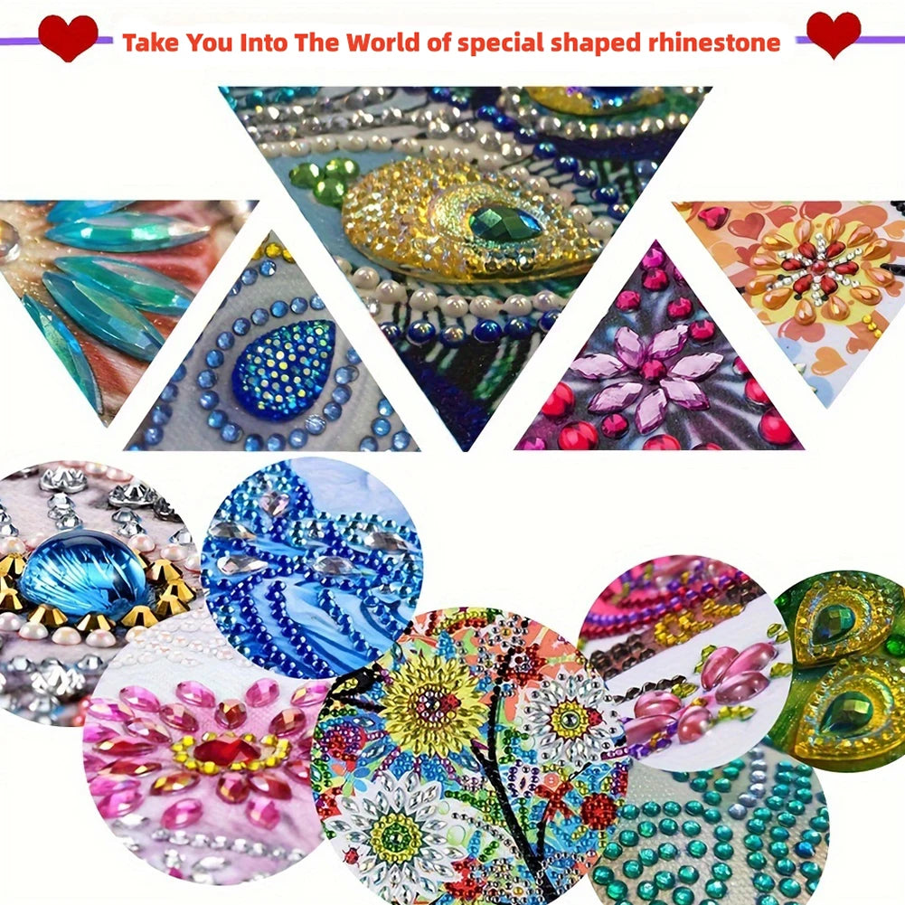 3Pcs Animal DIY Diamond Painting Bookmark With Crystal Pendants