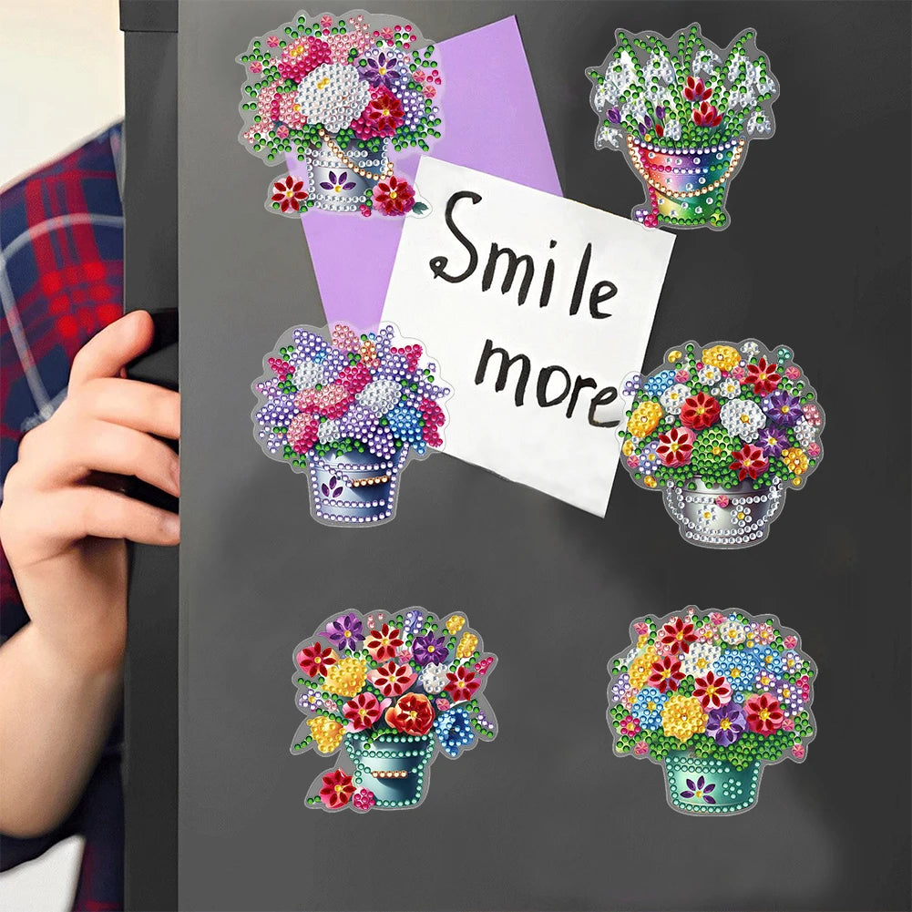 Special Shape DIY Diamond Painting Flower Fridge Magnets Sticker Kits