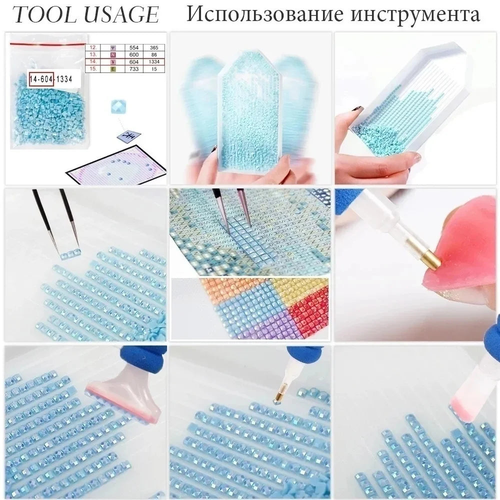 HUACAN DIY Diamond Painting, Japanese House Full Round / Square Drill