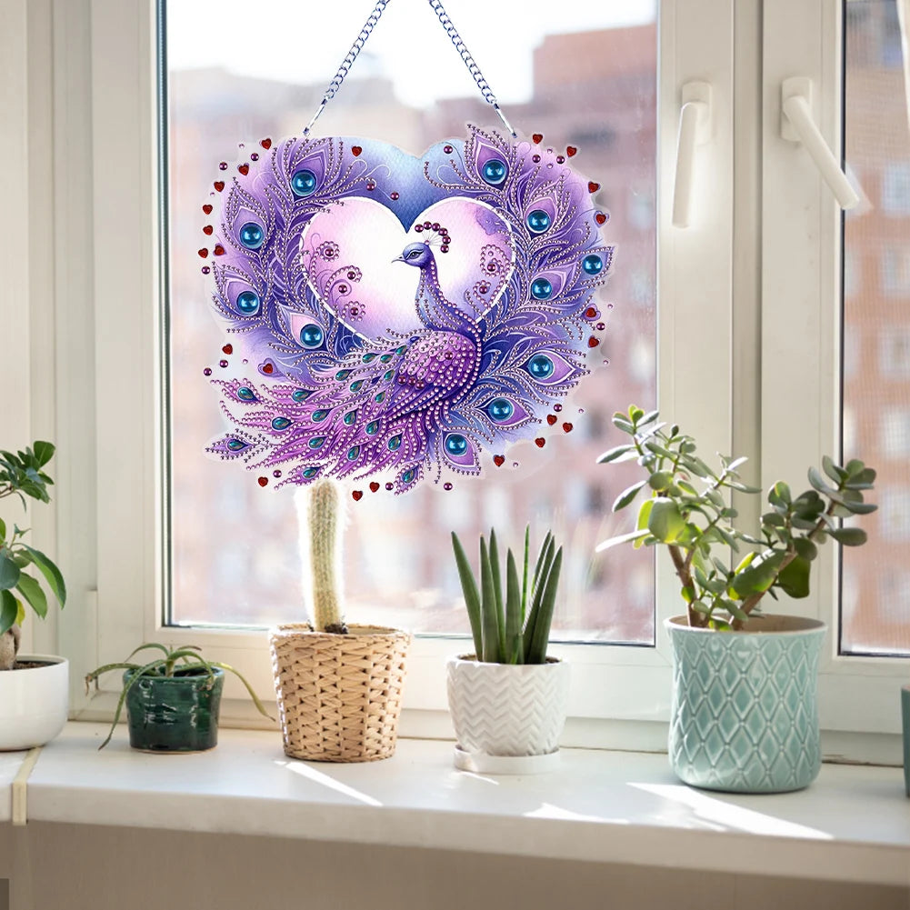 Double Sided Special Shaped Cute Animal Rhinestone Diamond Art Window Pendants, DIY Diamond Painting Hanging Ornament For Adults