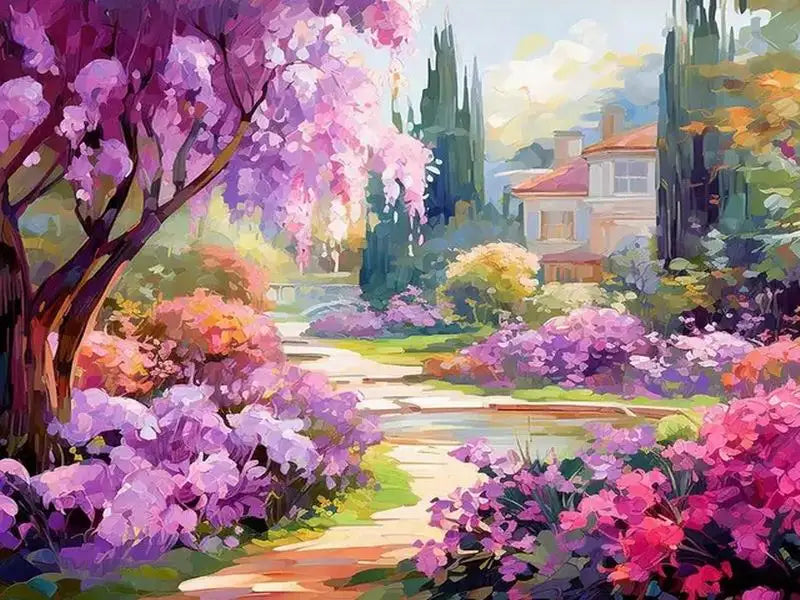 Scenic Pink Tree 120 Colors Nabi Fairy Dust Diamond Painting Full Square / Round Drill