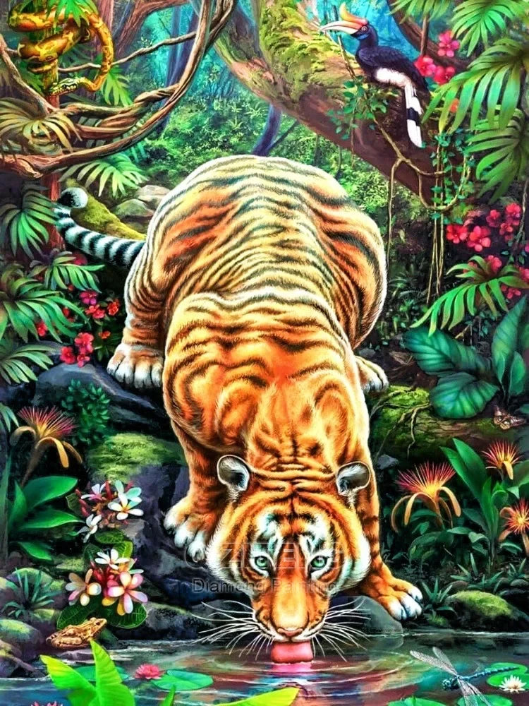 5D DIY Diamond Painting Tiger / Cheetah Full Square / Round Drill