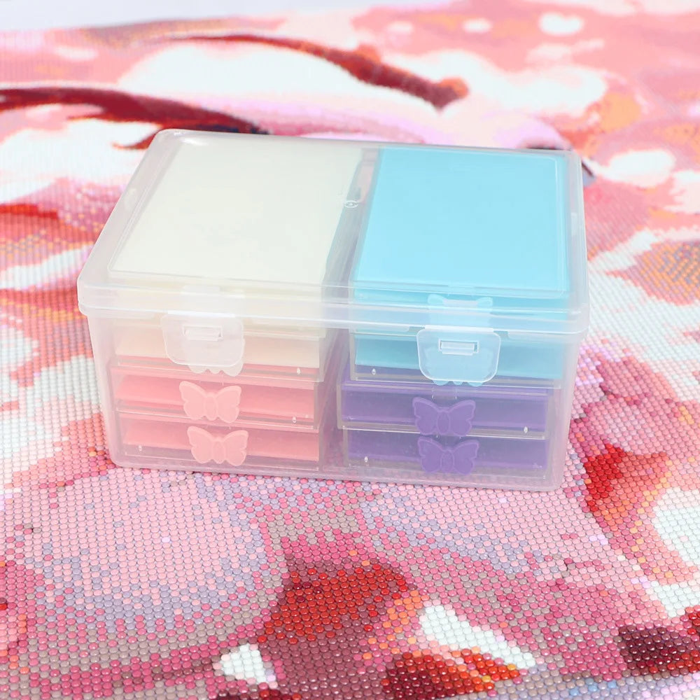 8pcs Diamond Painting Accessories Trays with Lids, 8-in-1 Diamond Art Storage and Diamond Art Trays, Bead Storage & Line-Up