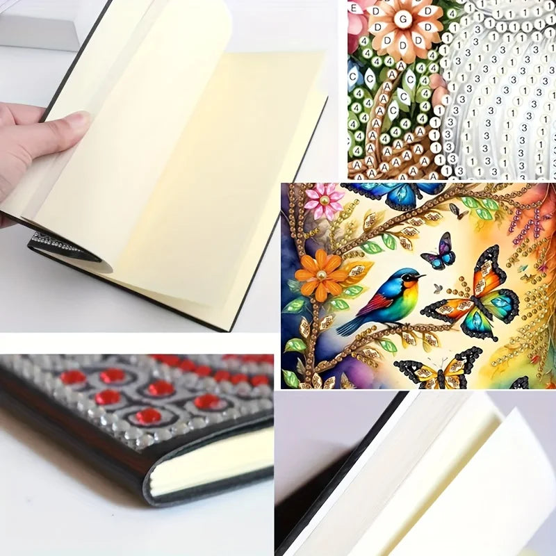 DIY Flower Butterfly Diamond Painting Notebook Special Shaped Diary Sketchbook Home Study