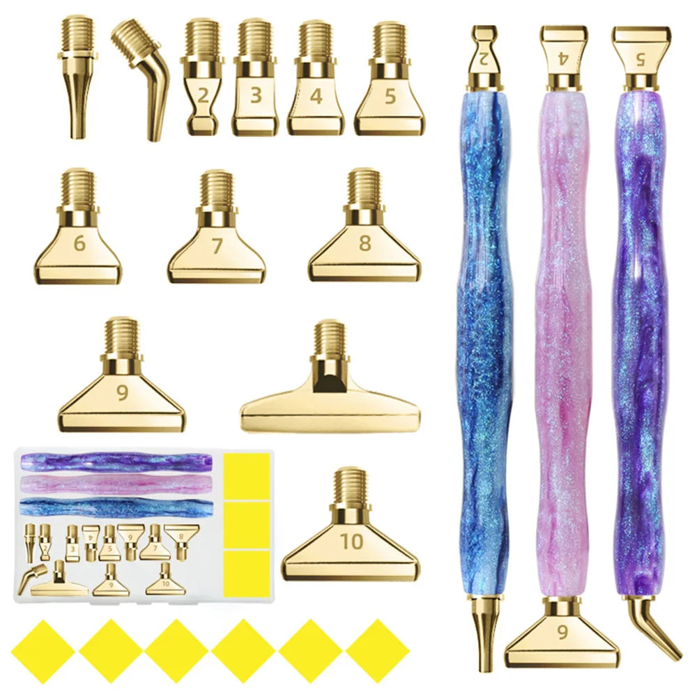 5D Resin Diamond Painting Pen Thread Metal Replacement Pen Heads Point Drill Pens With Glue Clay DIY Art Crafts Diamond Painting
