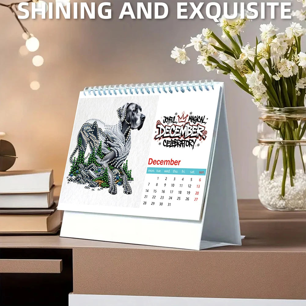 2026 Calendar Diamond Painting, Calendar Set With Irregular Shaped Diamonds Diamond Painting Kit DIY Diamond Art Desk Calendar