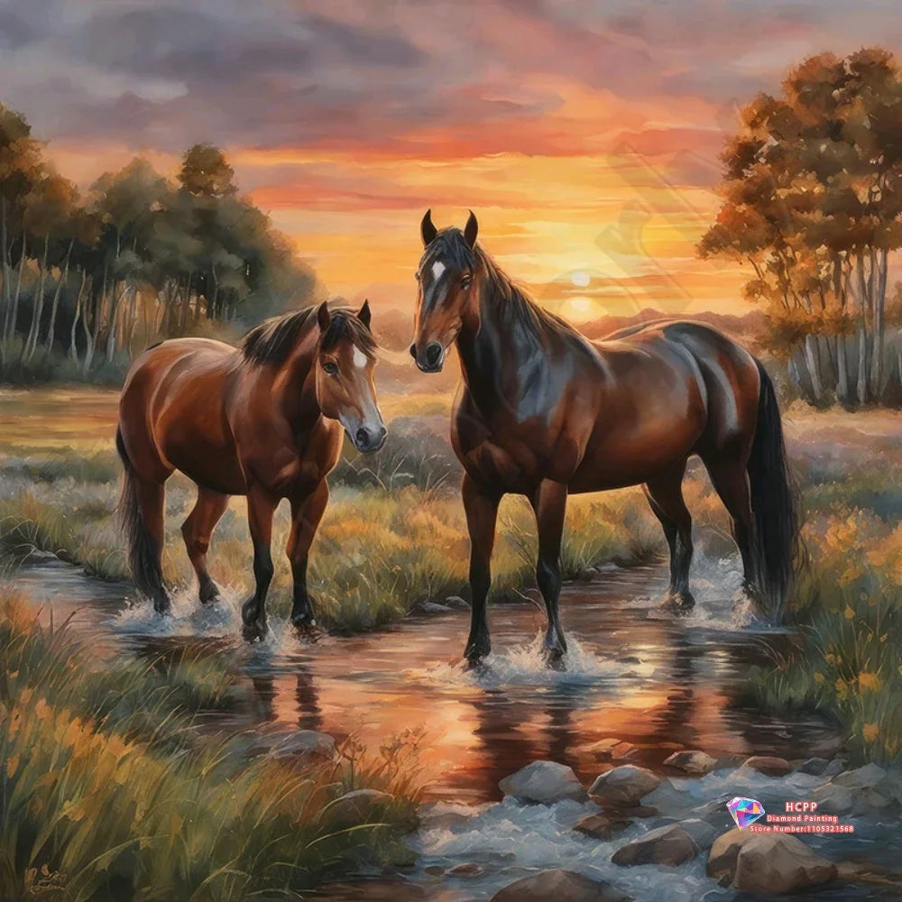 Abstract Animal Figure Landscape DIY Diamond Painting Kit Square/ Round Diamond 5D