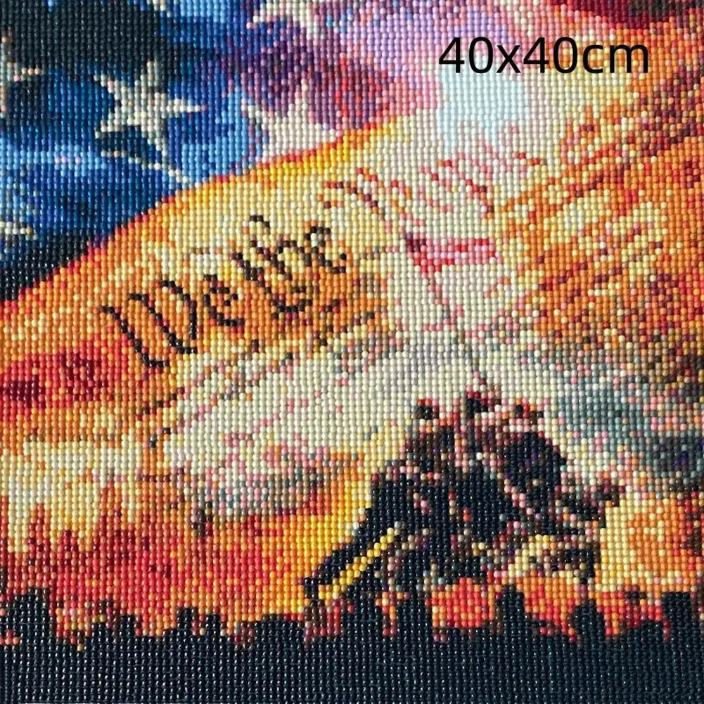 USA Red White Blue Eagle Flag, DIY Diamond Painting Kits Statue of Liberty, Square/Round Drills