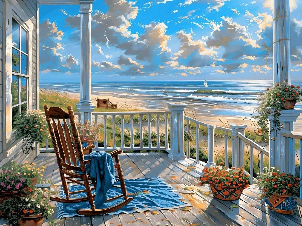 Full Square or Round DIY Diamond Painting Seaside Landscape