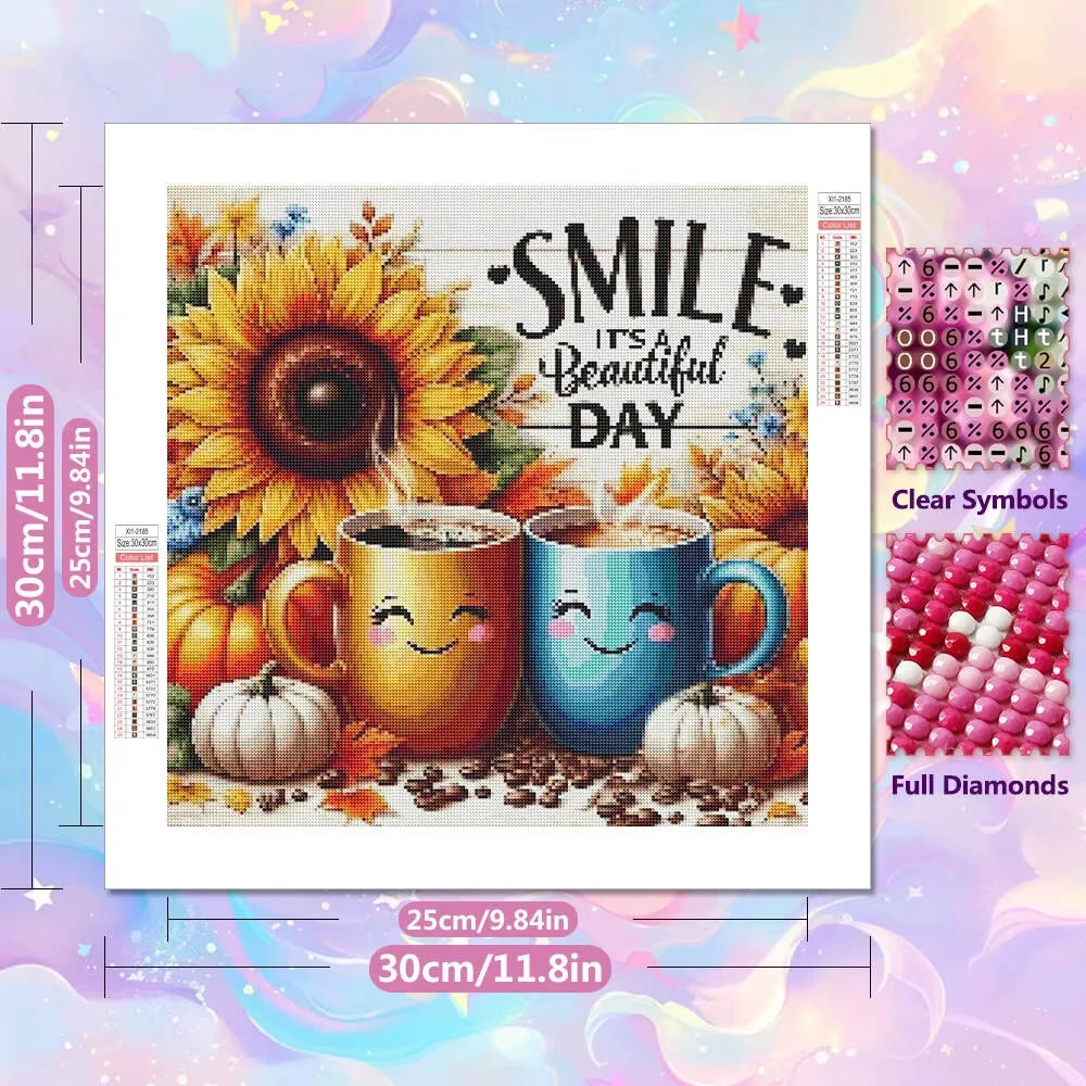 DIY Diamond Art Paintings Kits Crafts Coffee Cup Cozy Mosaic Rhinestones Kitchen Home Decor Embroidery Toys Cross Stitch Gift