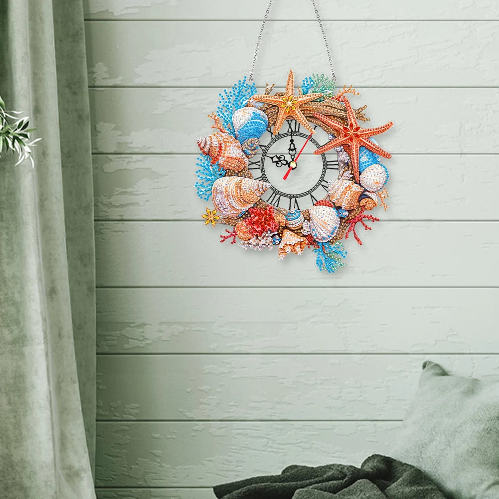 DIY Diamond Painting Kit Flower / Clock Decor, Diamond Painting For Coffee Living Room Home Decor Hanging Pendant