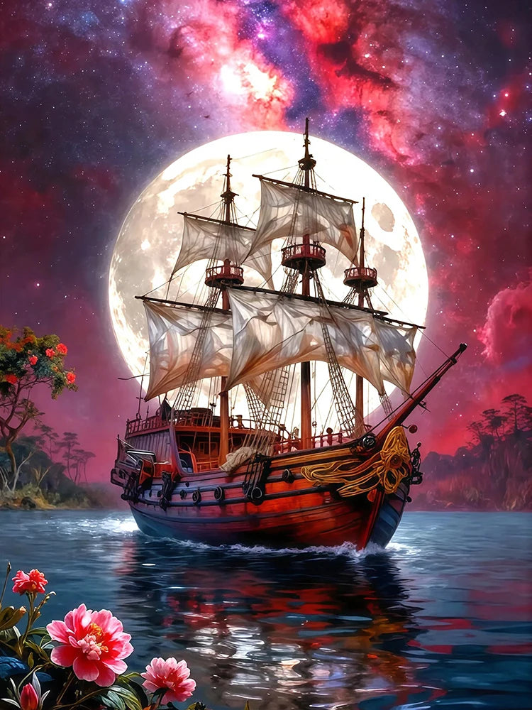 EverShine Diamond Painting Ship / Sailboat Moon Full Square / Round Drill 5D DIY