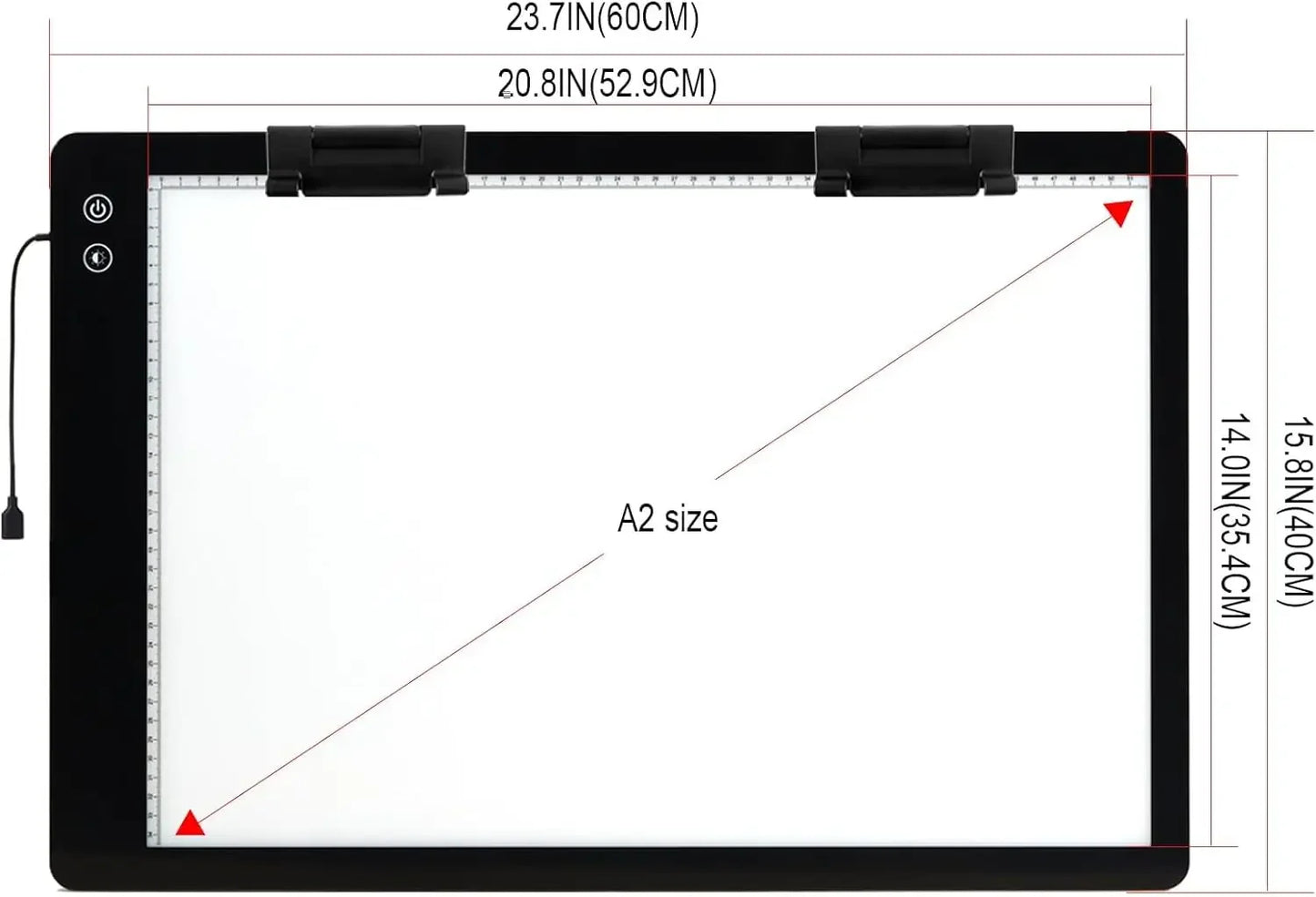 Rechargeable Large A2 Tracing Light Pad, 3 Colors Light Mode Diamond Painting Cordless Light Board, 6-Level/Stepless Adjusted