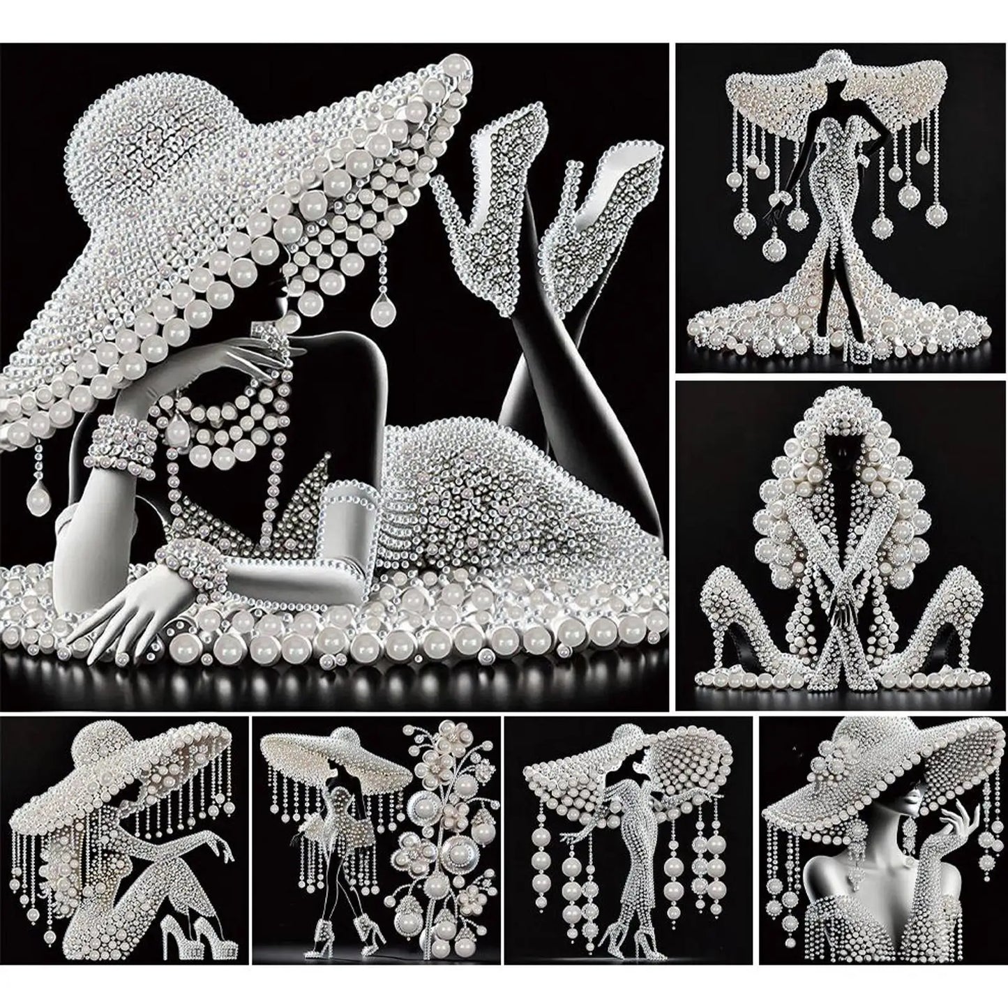 5D DIY Partial Special Shaped Drill Diamond Painting Kit Elegant Lady