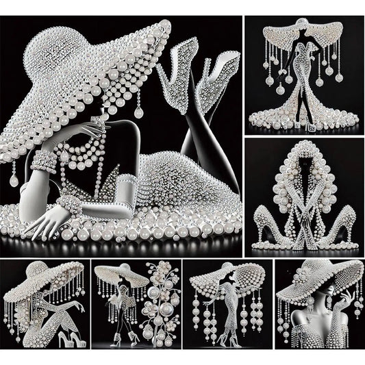 5D DIY Partial Special Shaped Drill Diamond Painting Kit Elegant Lady
