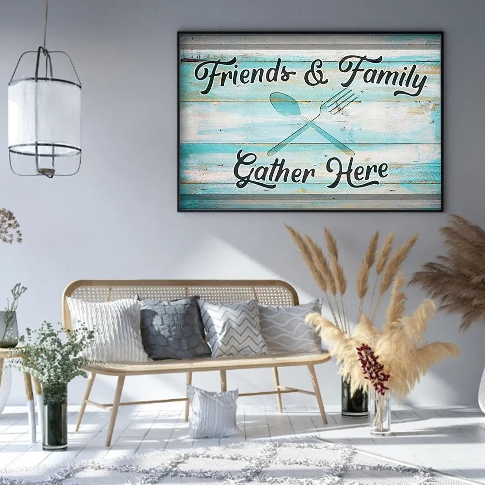 5D Diamond Painting Full Square / Round Family Poster Heart Text Love