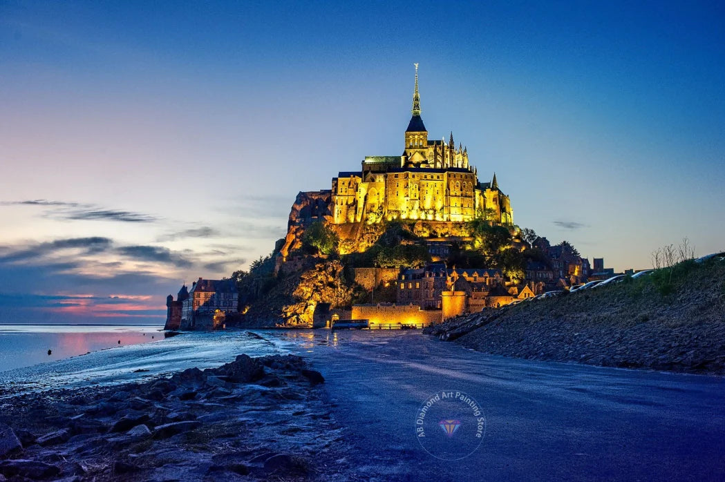 France Castle Mont Saint Michel Diamond Painting Kit 5D DIY Diamond Embroidery Cross Handmade Art Exquisite Gift Home Decoration