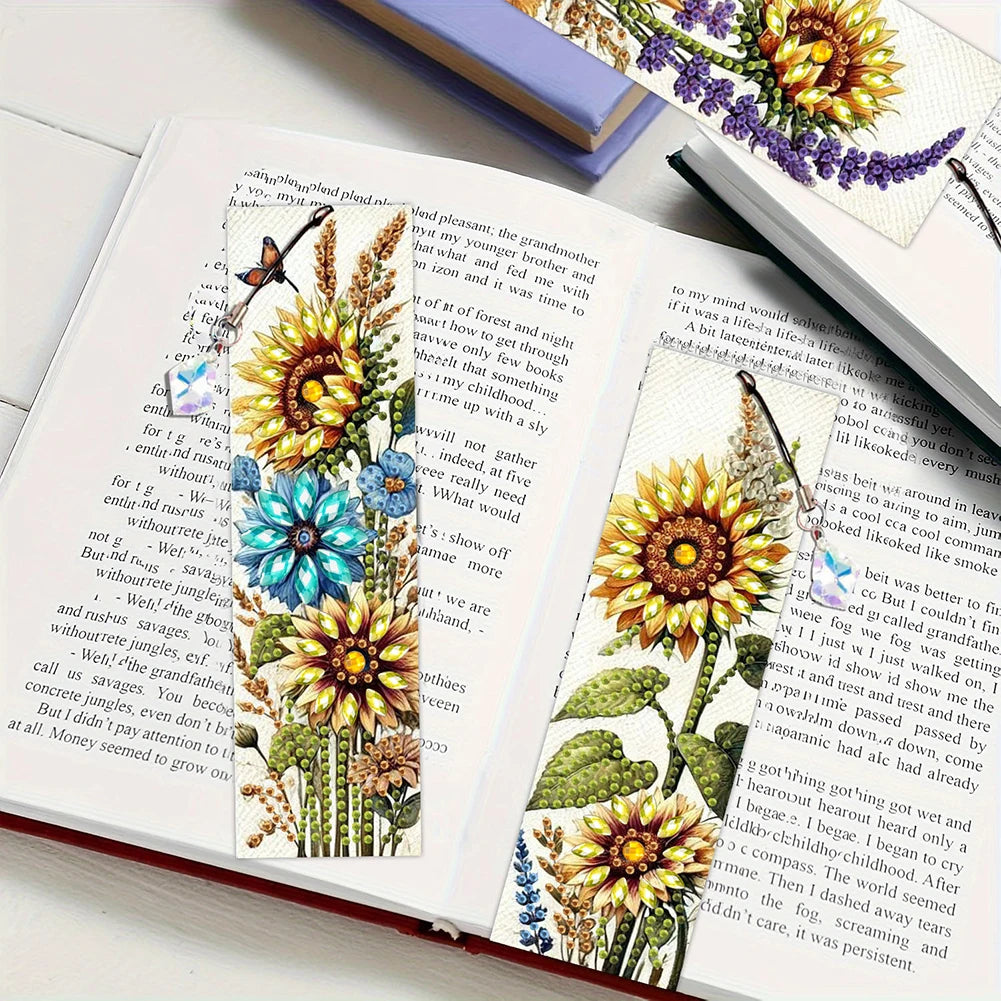 3Pcs Animal DIY Diamond Painting Bookmark With Crystal Pendants