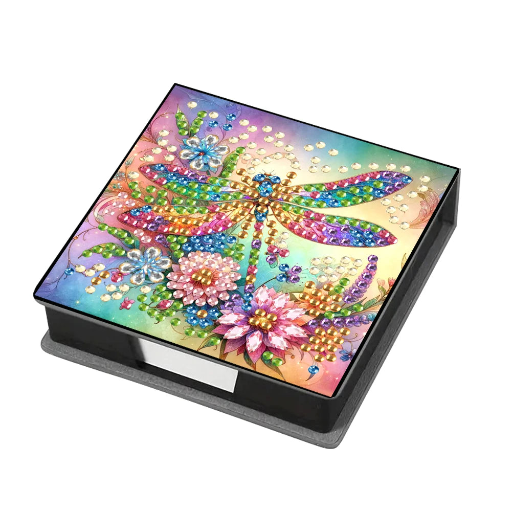 Wooden 5D Diamond Painting Kit Note Box With 160 Sheets Diamond Art Notebook Box For Home/ Office/ School Supplies