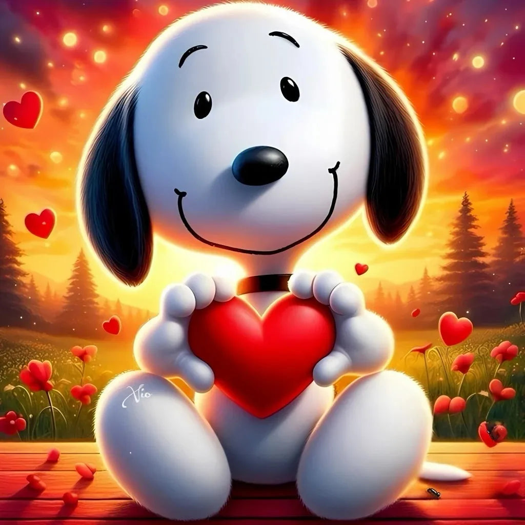 Snoopy Cartoon 5D DIY Art Diamond Round Drills
