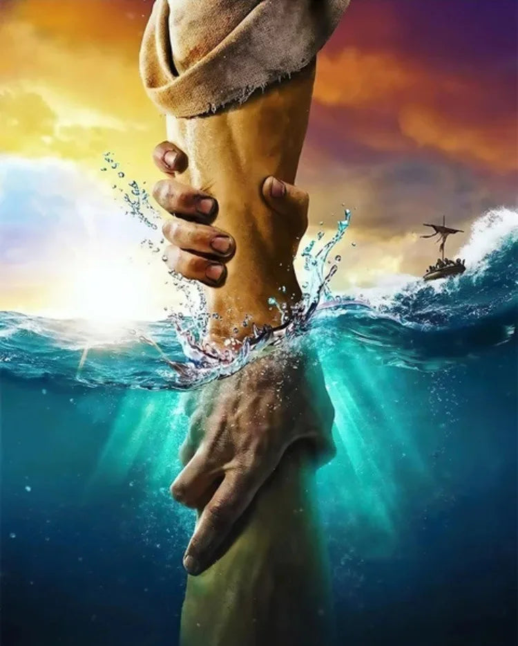 1 pc Frameless Diamond Painting, Jesus The Hand of God 5D Diamond Painting Mosaic Kits Home Decoration Wall