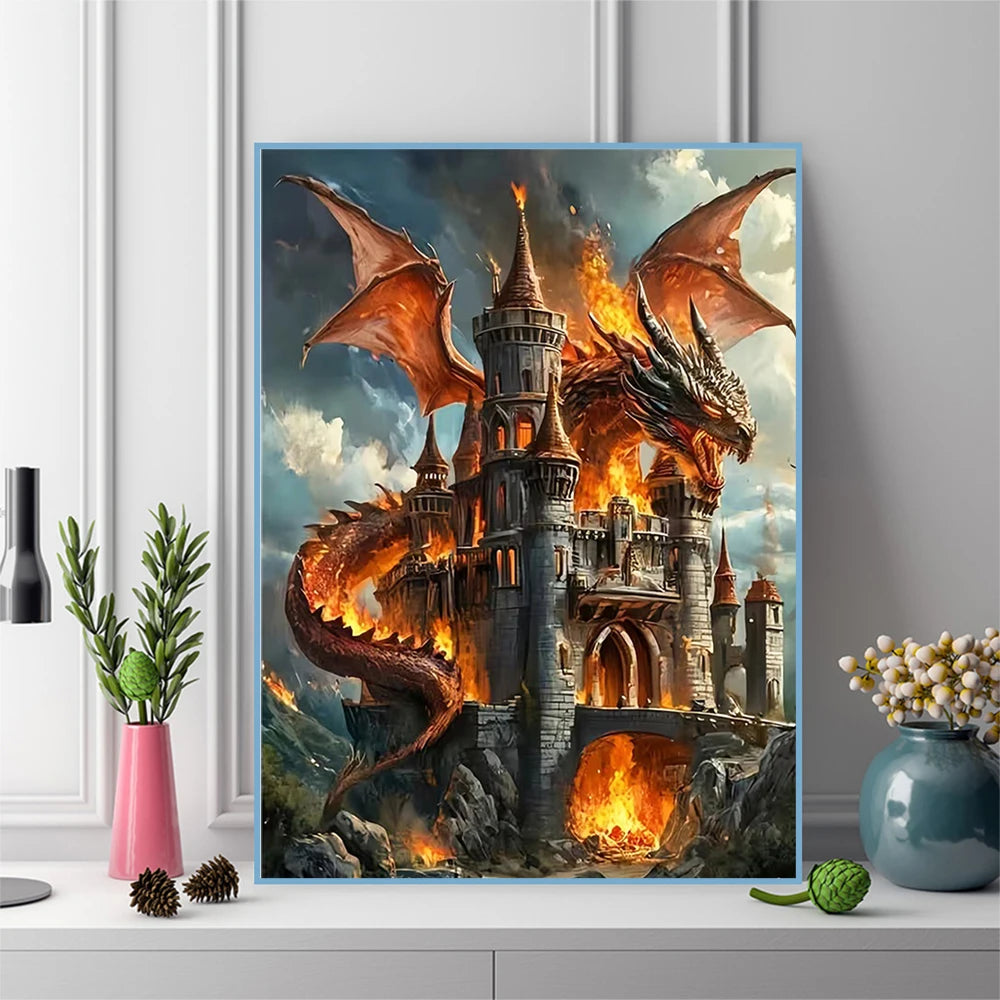 Momoart Diamond Dragon Castle DIY Painting Full Square / Round Drills