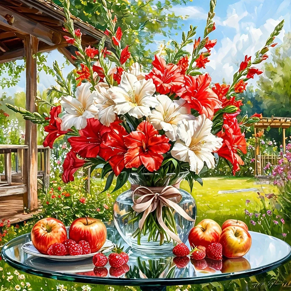 HUACAN DIY Diamond Painting Rose Flower Mosaic Home Decor Sunflower Lily Floral Full Drill Square / Round