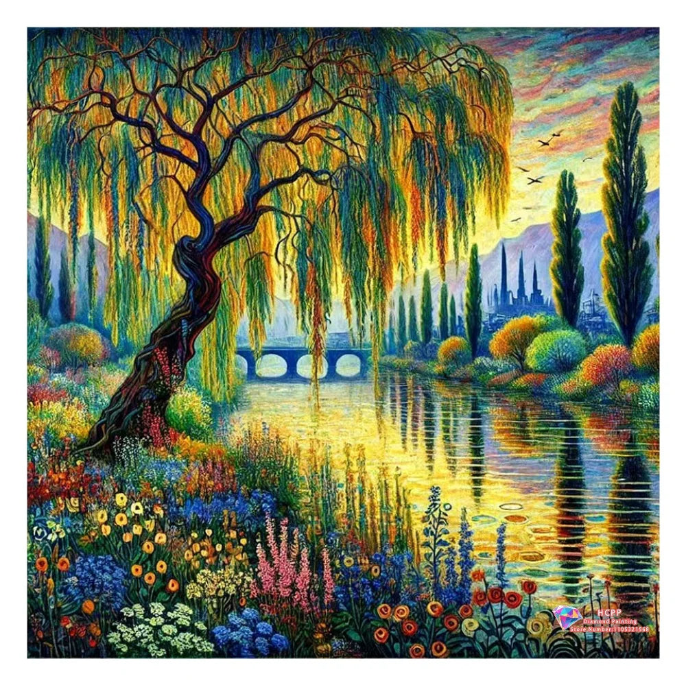Landscape Flowers Diamond Painting Kit Square / Round Diamond 5D DIY