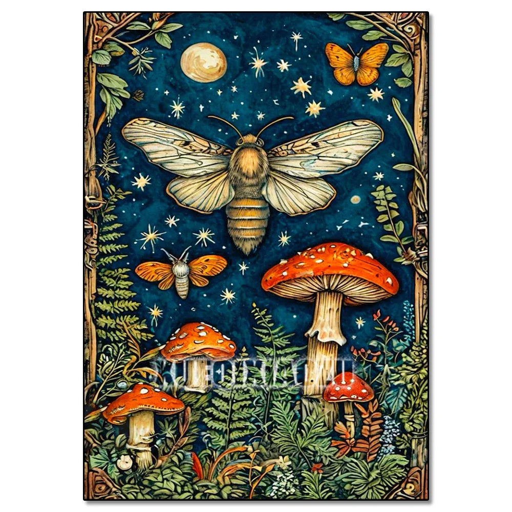 5D DIY Diamond Painting Kit Mushroom, Butterfly, Frog