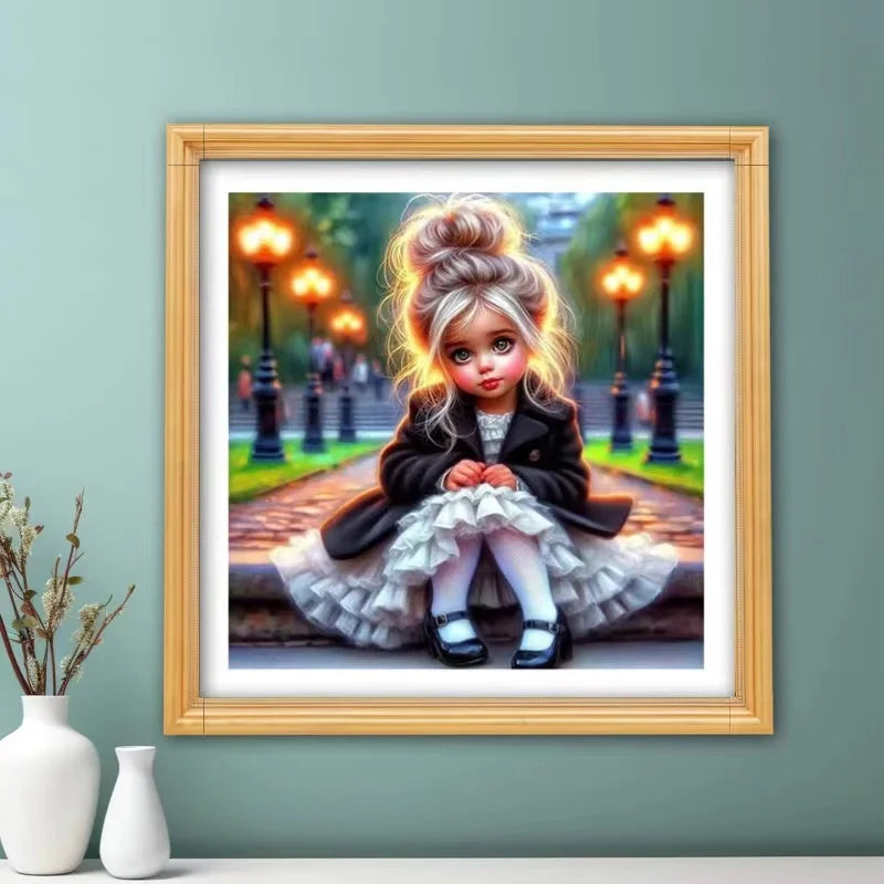 Cute Elf Girl With Big Eyes DIY Diamond Painting Kit Cartoon Full Round Drill