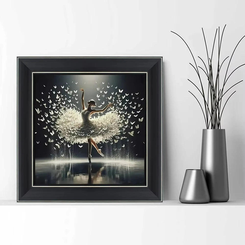 DIY 5D Diamond Painting Mosaic Ballet Girl Full Drill Embroidery Butterfly Art Kit Portrait Handicrafts Cross Stitch Decor Gift