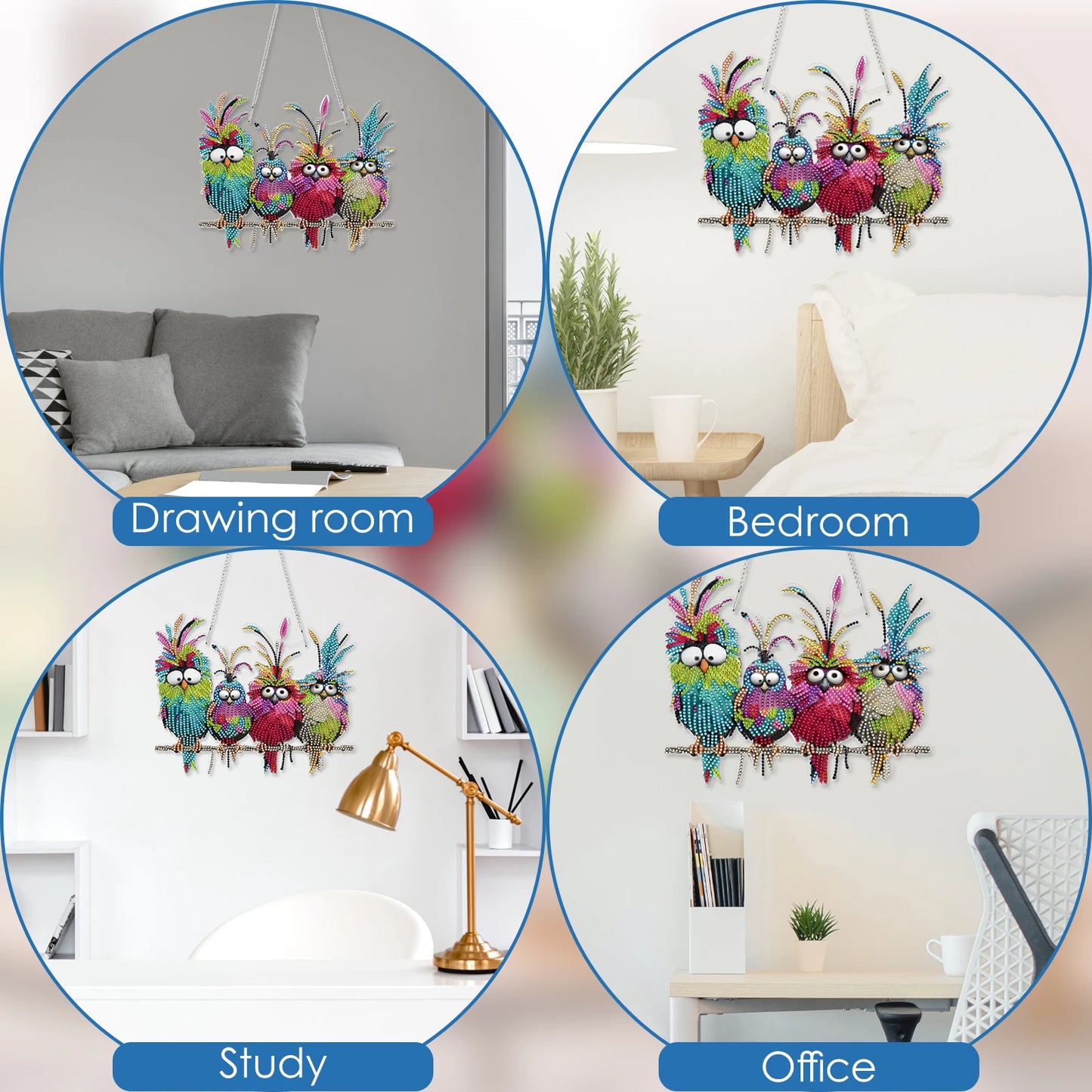 Diamond Art Painting Kit Double Sided 5D DIY Diamond Painting, Hanging Decor Or Wall Window Home