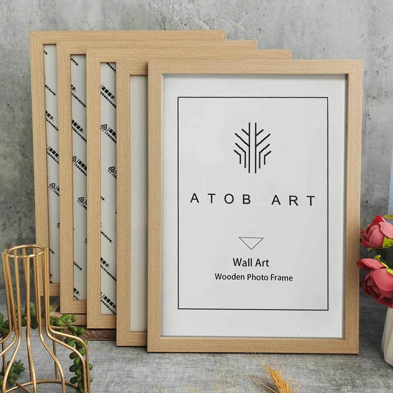 5Pcs Wooden Photo Frames For Picture Wall 10X15 15X20 20X25 A4 Pictures Frame Stand For Pictures