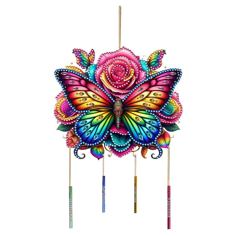 Double Sided Special Shaped Cute Animal Diamond Painting Hanging Wind Chime ,DIY 5D Crystal Rhinestone Wind Bell Kits Home Decor