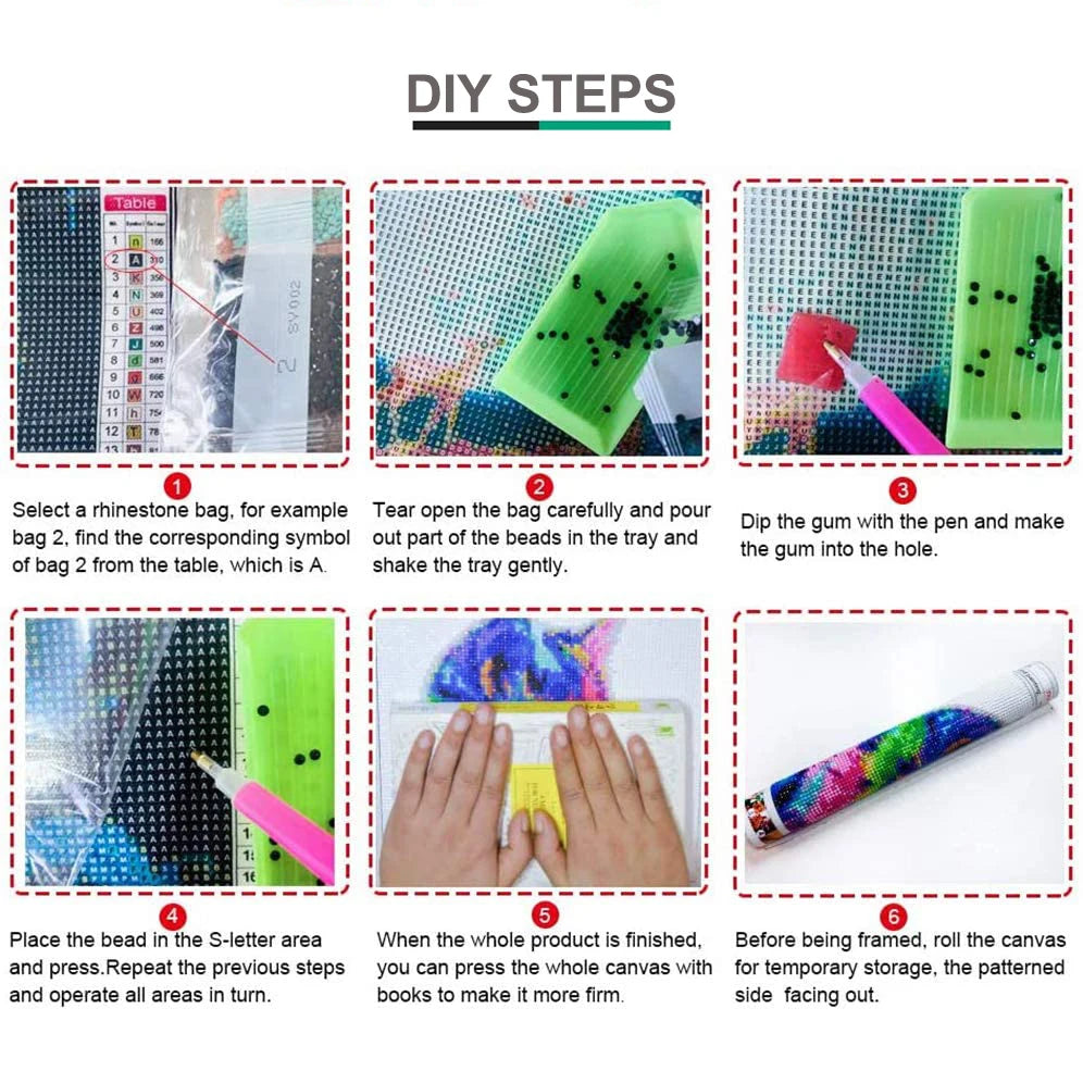 5D Diamond Painting Full Square / Round Family Poster Heart Text Love